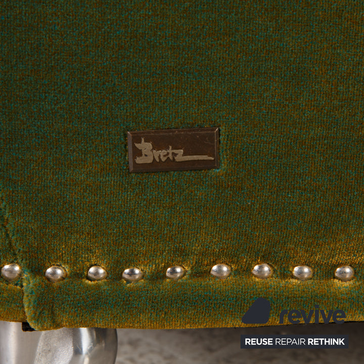 Bretz Gaudi Velvet Armchair Green
