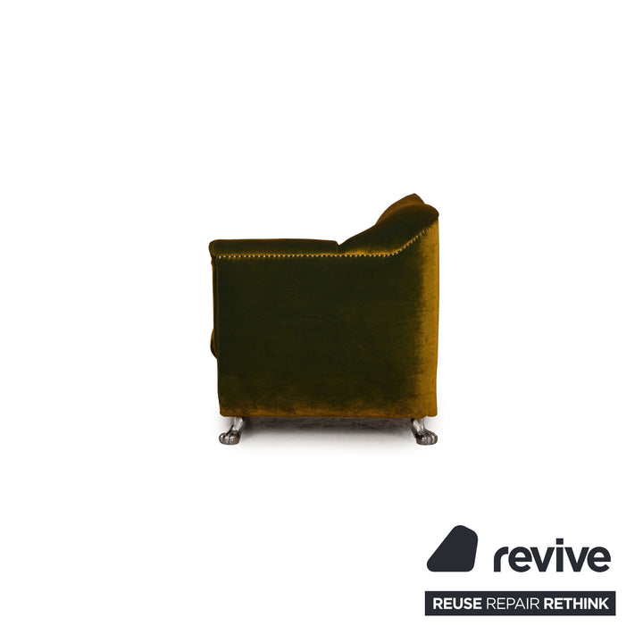 Bretz Gaudi Velvet Armchair Green