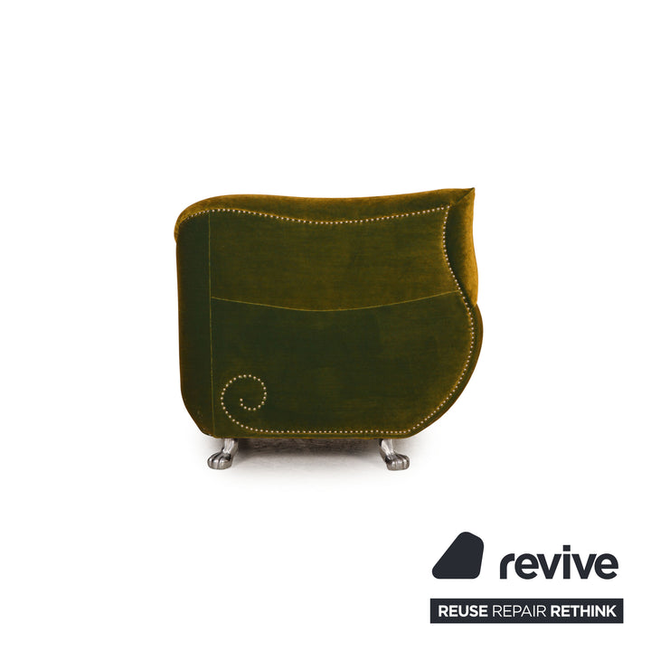 Bretz Gaudi Velvet Armchair Green