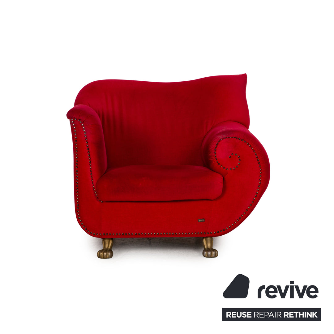 Bretz Gaudi Velvet Armchair Red