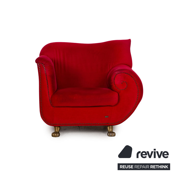 Bretz Gaudi Velvet Armchair Red