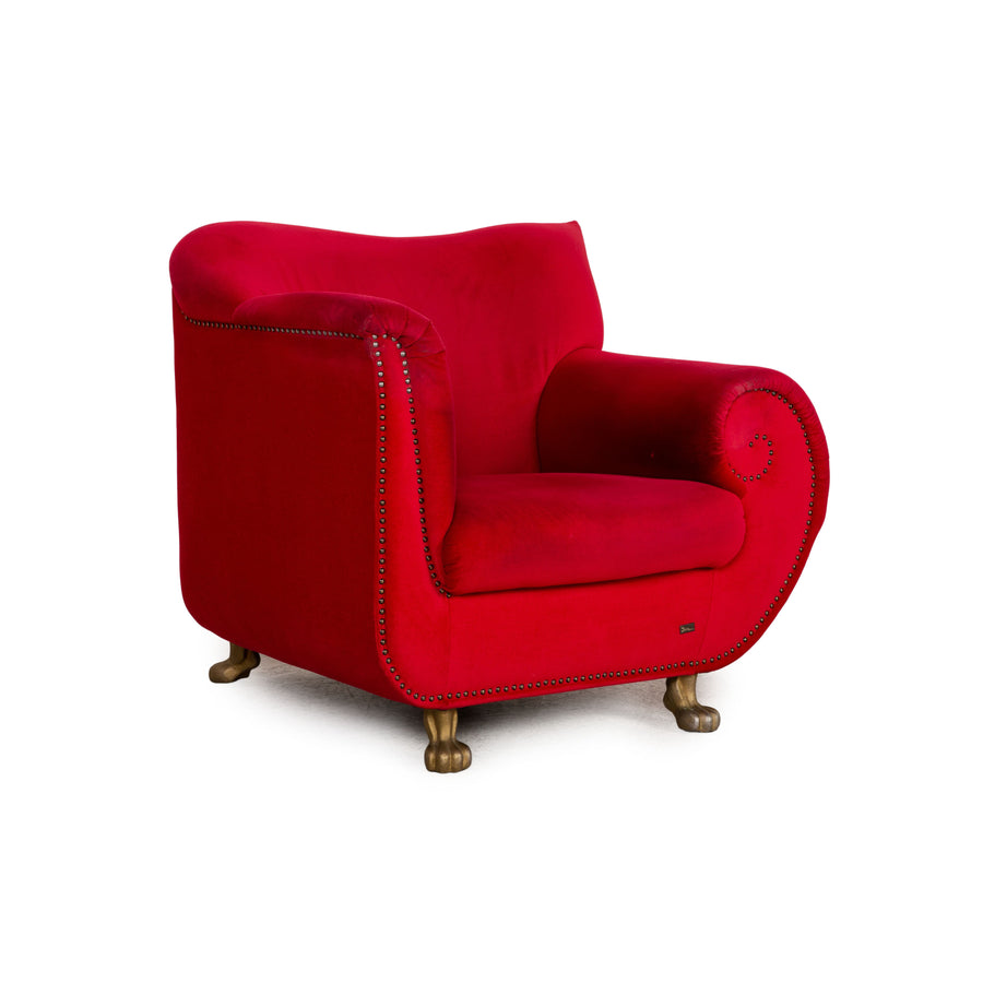 Bretz Gaudi Velvet Armchair Red