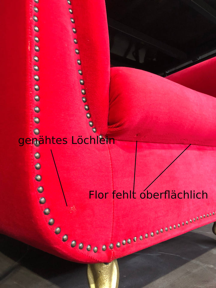 Fauteuil Bretz Gaudi en velours rouge