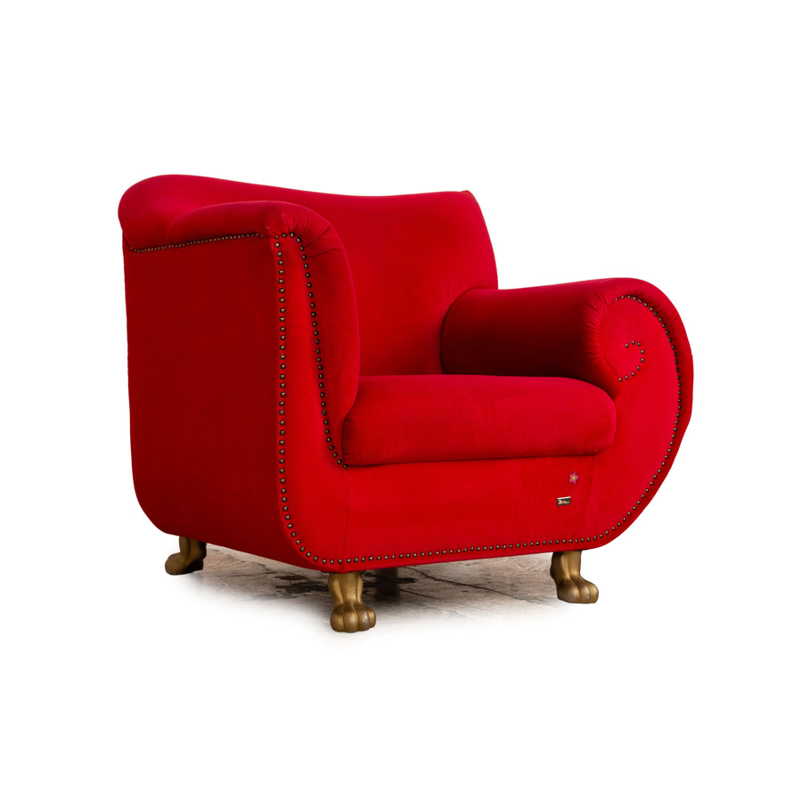 Bretz Gaudi Velvet Armchair Red