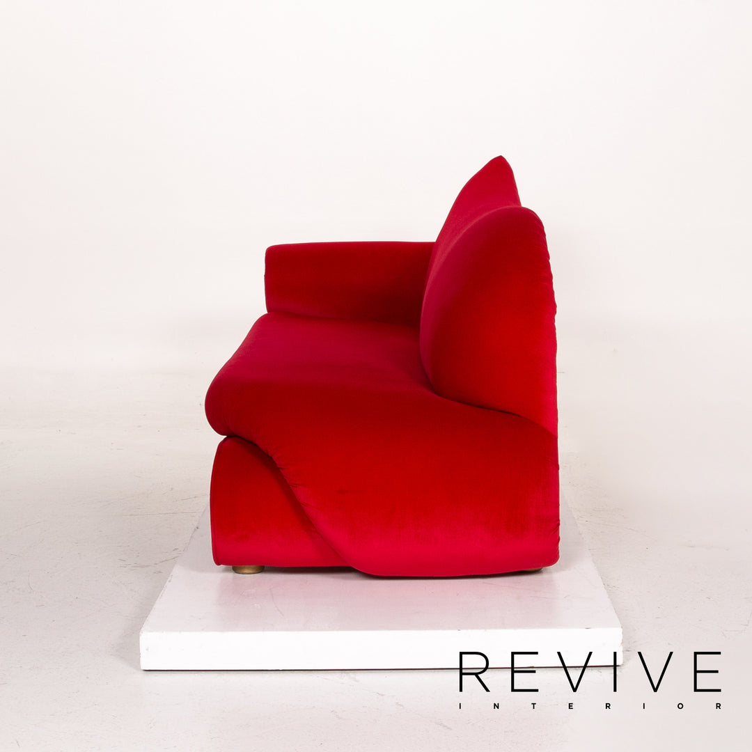 Bretz Gaudi Velvet Sofa Red Three Seater Couch #14978