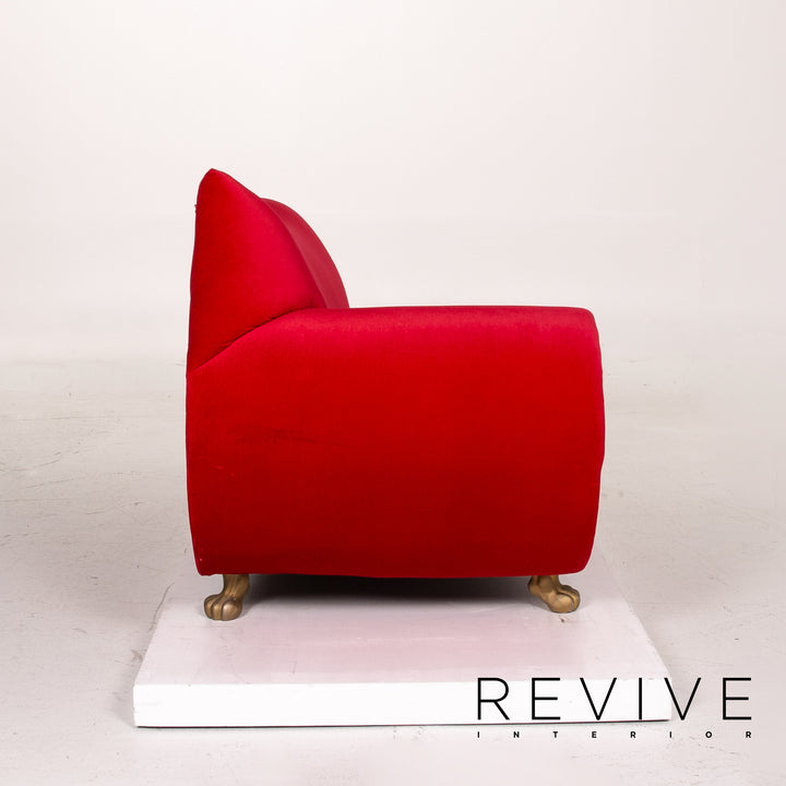Bretz Gaudi Velvet Sofa Red Three Seater Couch #14978