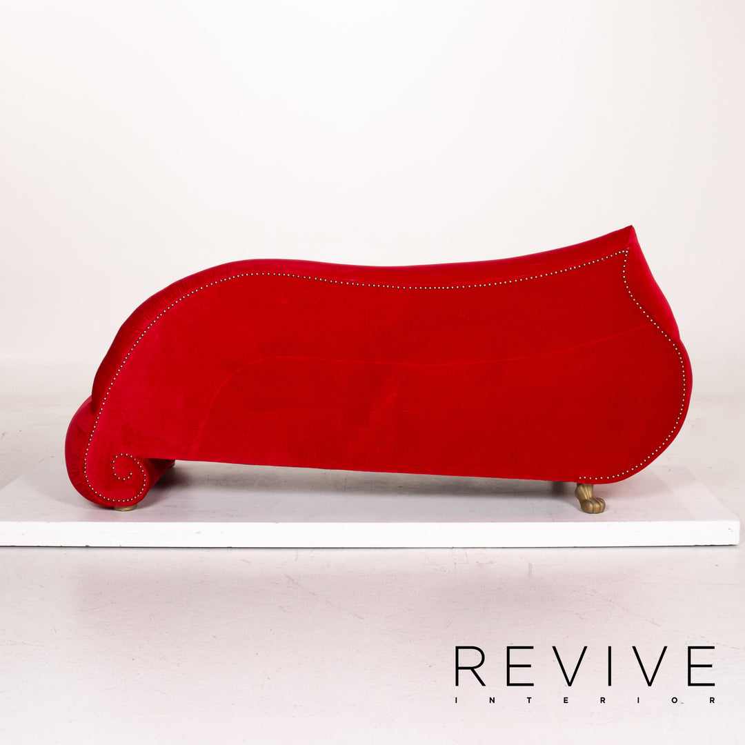 Bretz Gaudi Velvet Sofa Red Three Seater Couch #14978