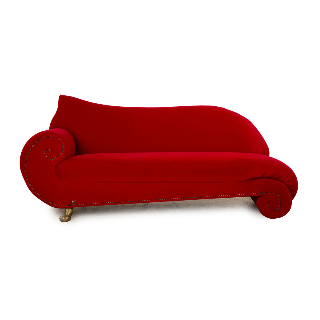 Bretz Gaudi velvet sofa red three-seater couch recamier
