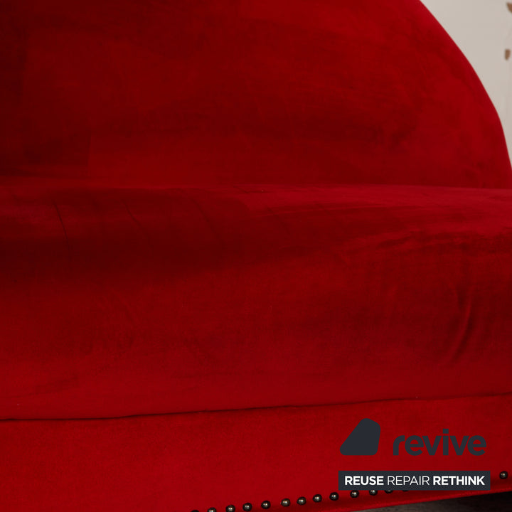 Bretz Gaudi Samt Sofa Rot Dreisitzer Couch Recamière