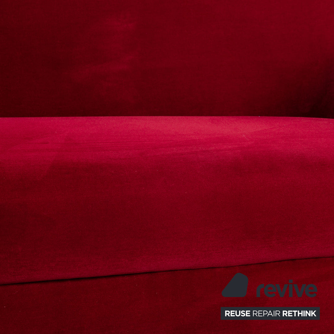 Bretz Gaudi Samt Sofa Rot Zweisitzer Couch Recamière