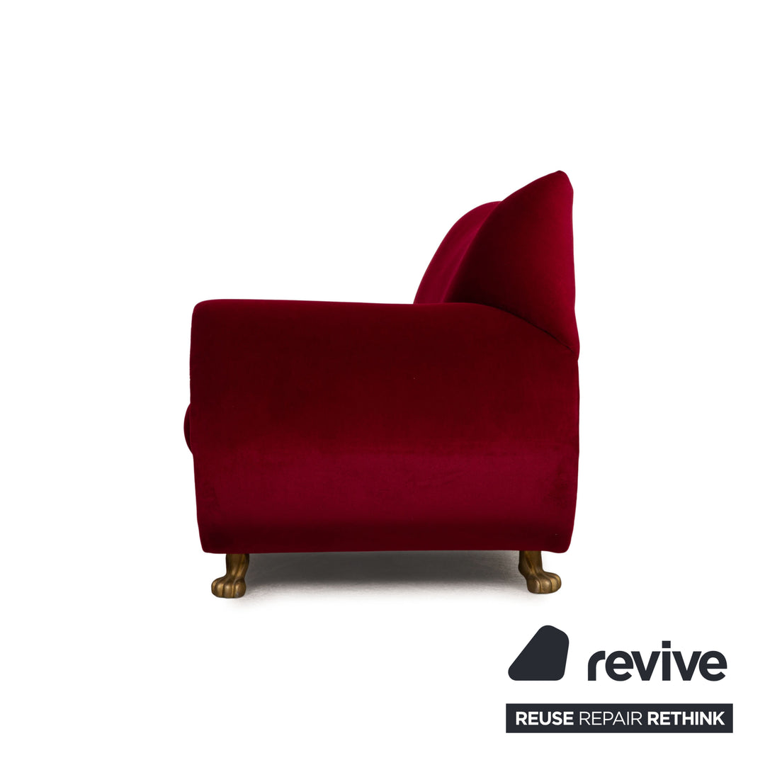Bretz Gaudi Samt Sofa Rot Zweisitzer Couch Recamière