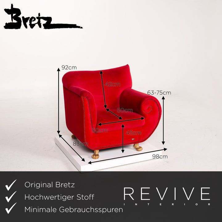 Bretz Gaudi Samt Stoff Sofa Rot #14261