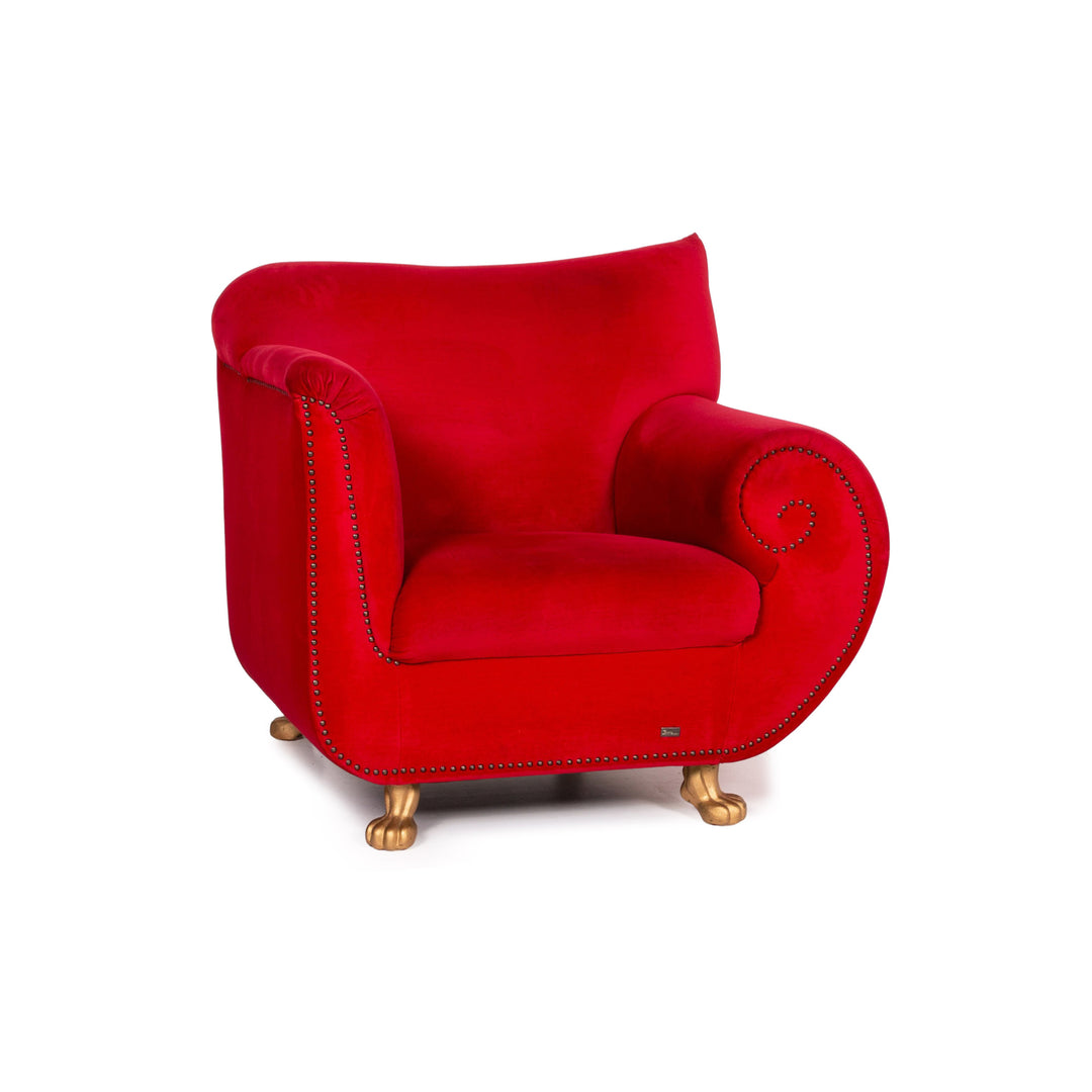 Bretz Gaudi Samt Stoff Sofa Rot #14261