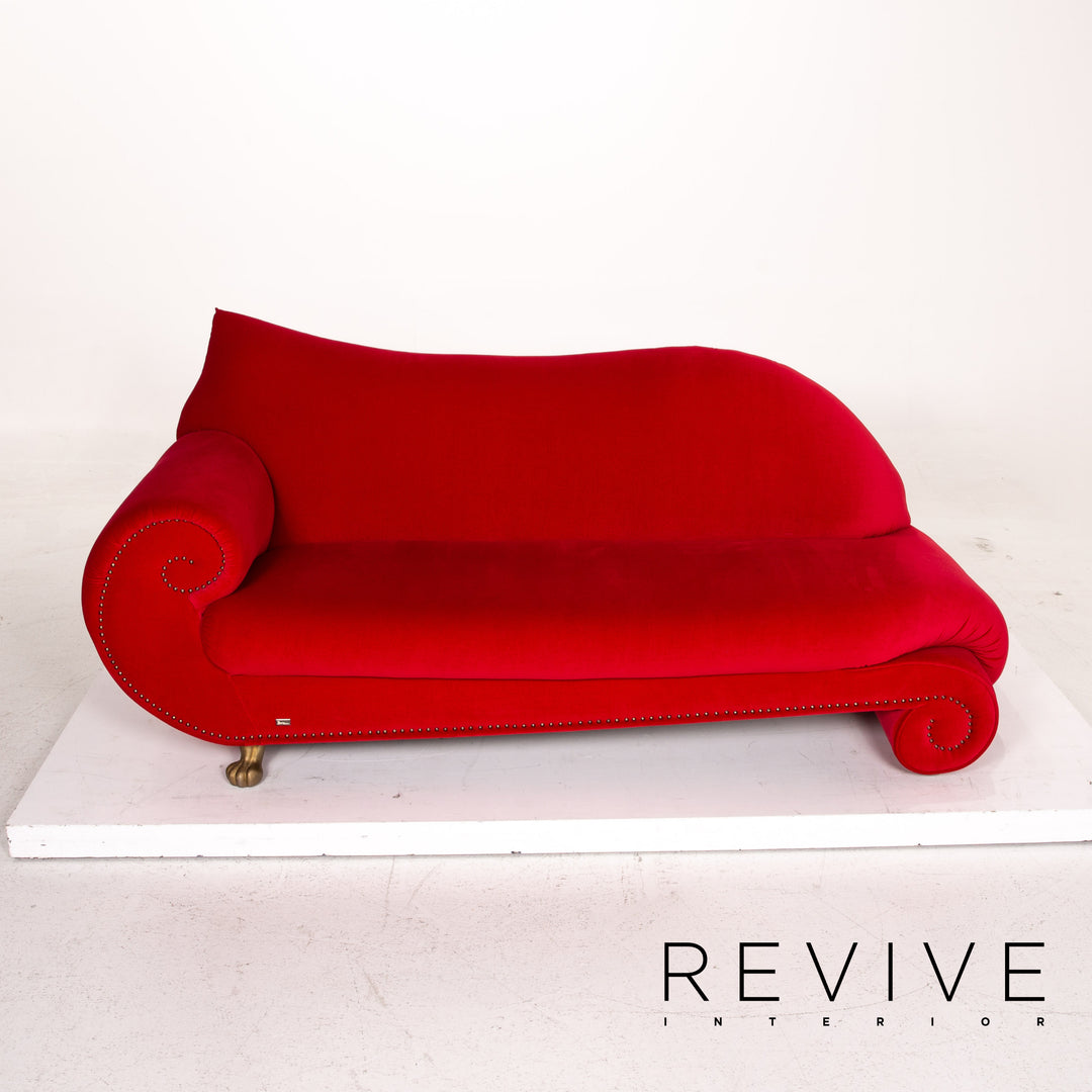 Bretz Gaudi Samt Stoff Sofa Rot Dreisitzer Couch #15354