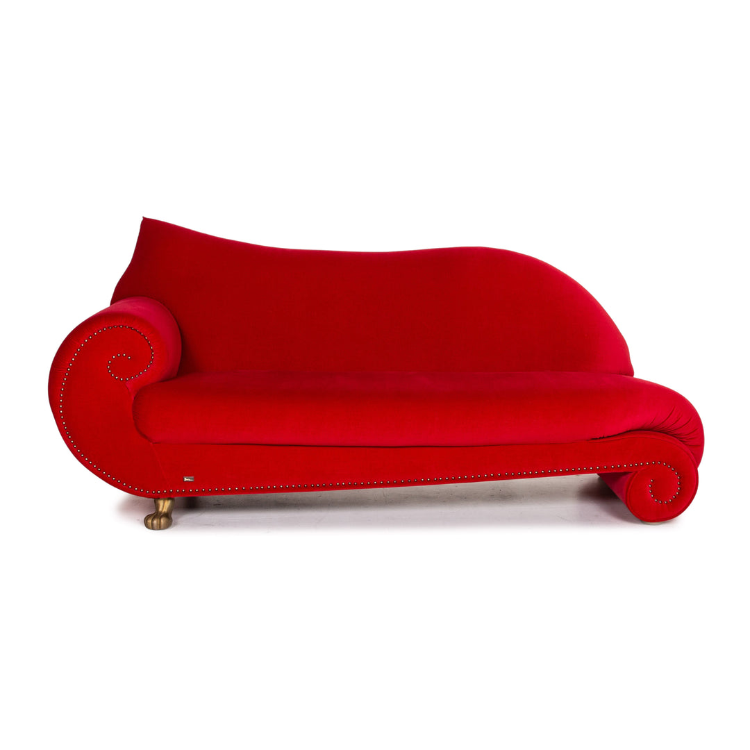 Bretz Gaudi Samt Stoff Sofa Rot Dreisitzer Couch #15354