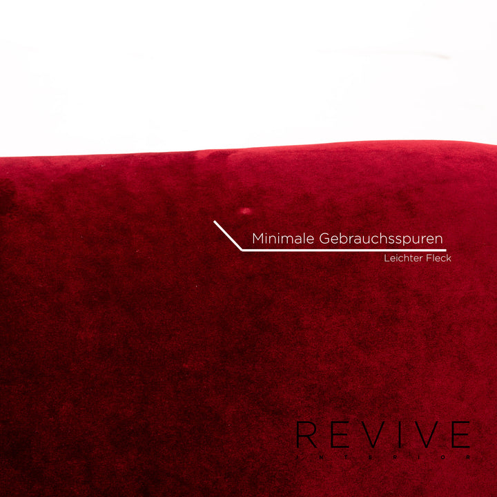 Bretz Gaudi Samt Stoff Sofa Rot Dreisitzer Couch Vergoldet #14192