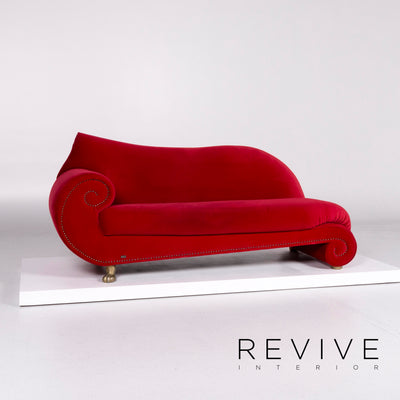Bretz Gaudi Samt Stoff Sofa Rot Dreisitzer Récamière Couch #10518