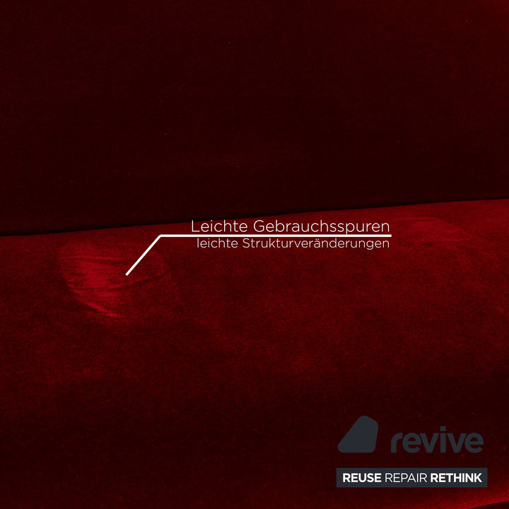 Bretz Gaudi Fabric Three Seater Red Sofa Couch