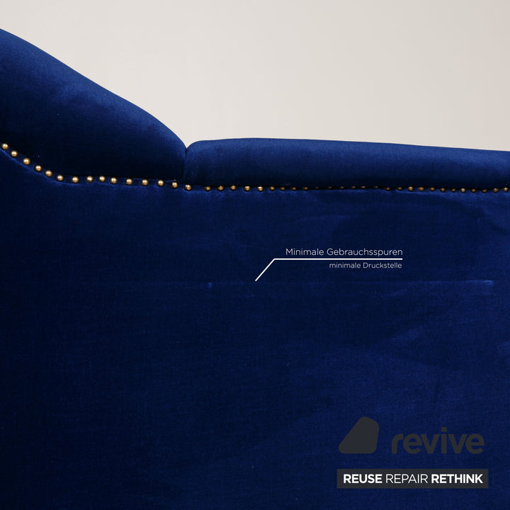 Bretz Gaudi fabric armchair blue velvet