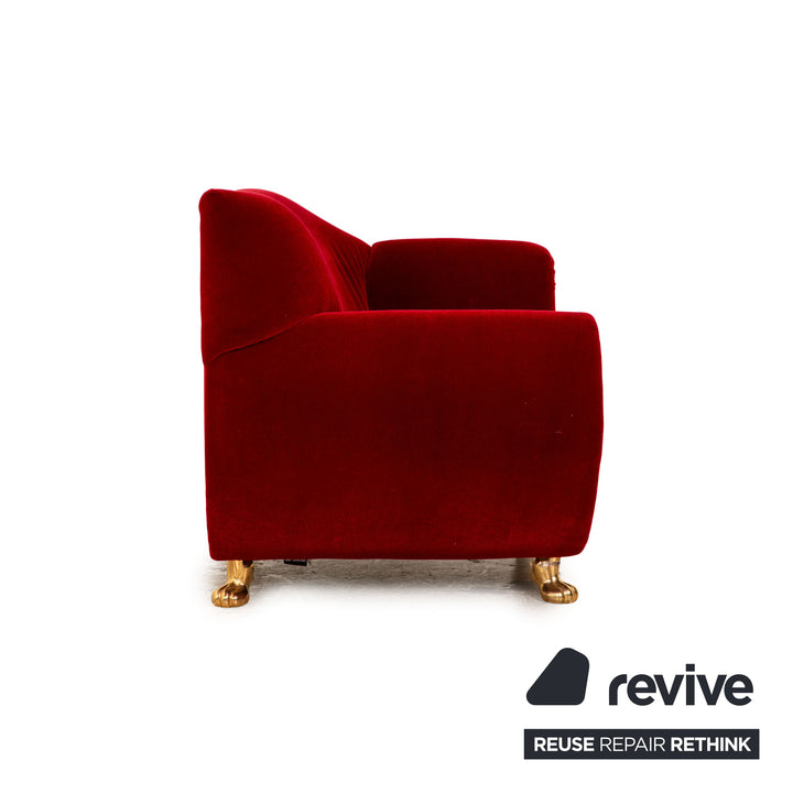 Bretz Gaudi fabric armchair set red velvet stool