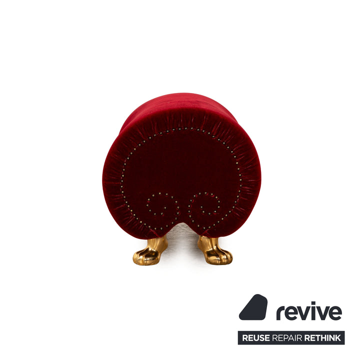 Bretz Gaudi fabric armchair set red velvet stool