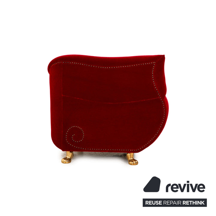 Bretz Gaudi fabric armchair set red velvet stool