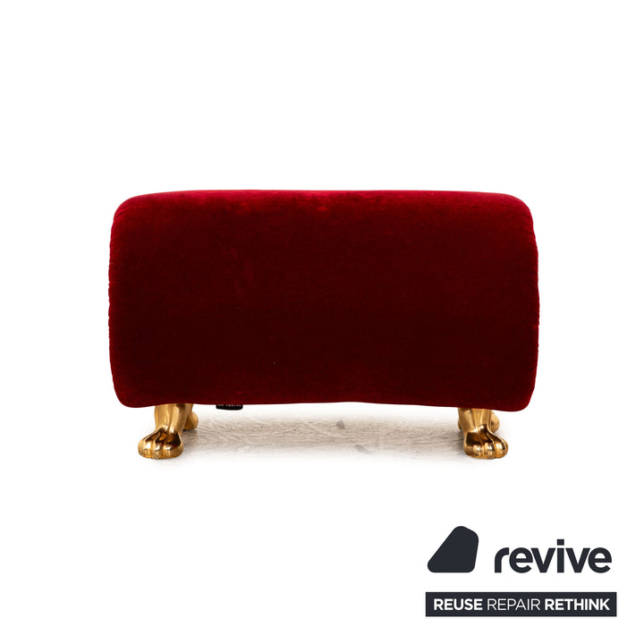 Bretz Gaudi fabric armchair set red velvet stool