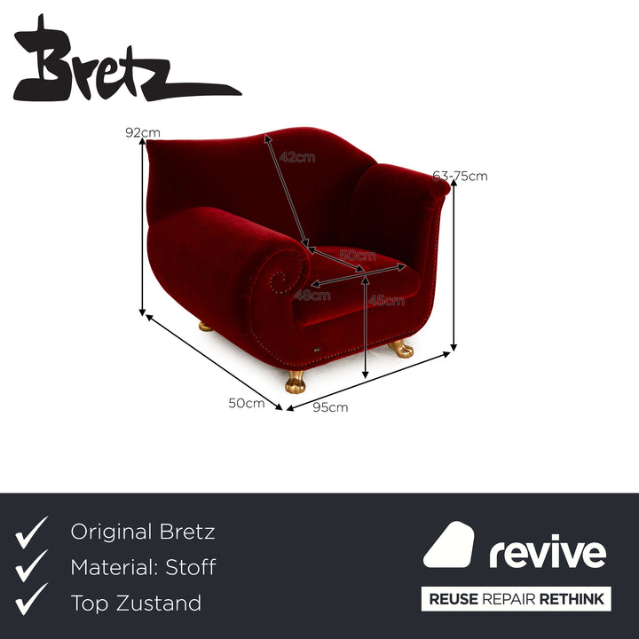 Bretz Gaudi Stoff Sessel Rot