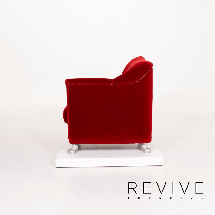 Fauteuil en tissu Bretz Gaudi velours rouge #14727