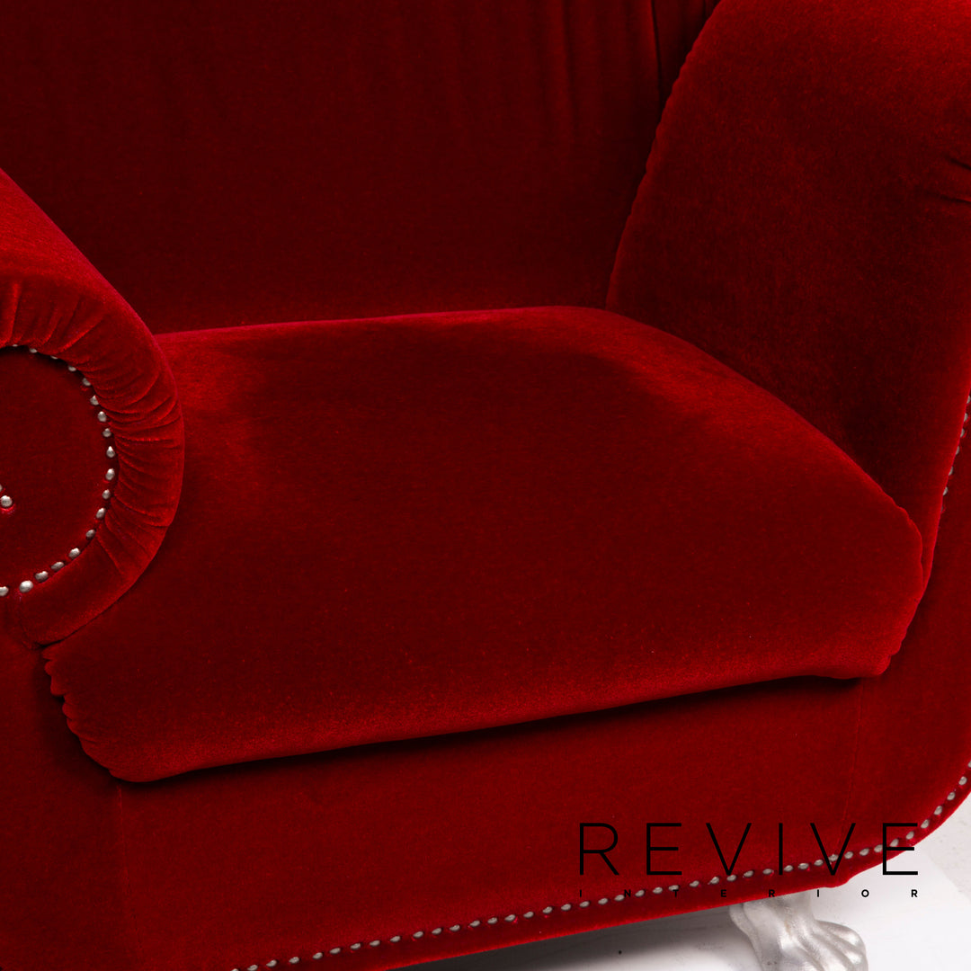 Fauteuil en tissu Bretz Gaudi velours rouge #14727