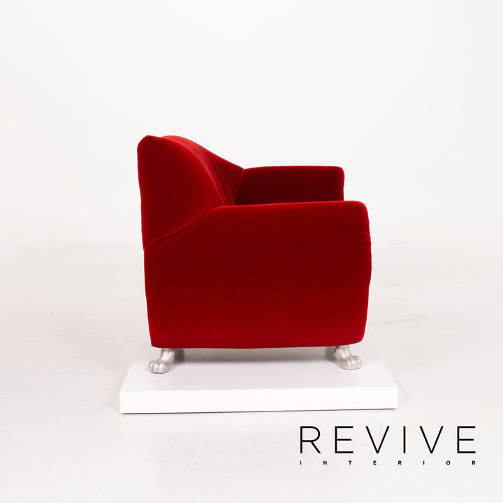 Fauteuil en tissu Bretz Gaudi velours rouge #14727