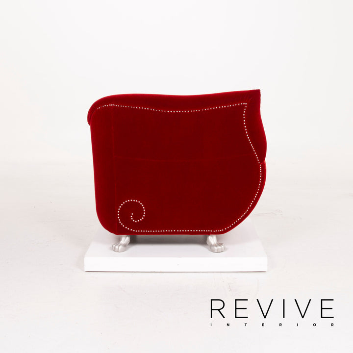 Fauteuil en tissu Bretz Gaudi velours rouge #14727