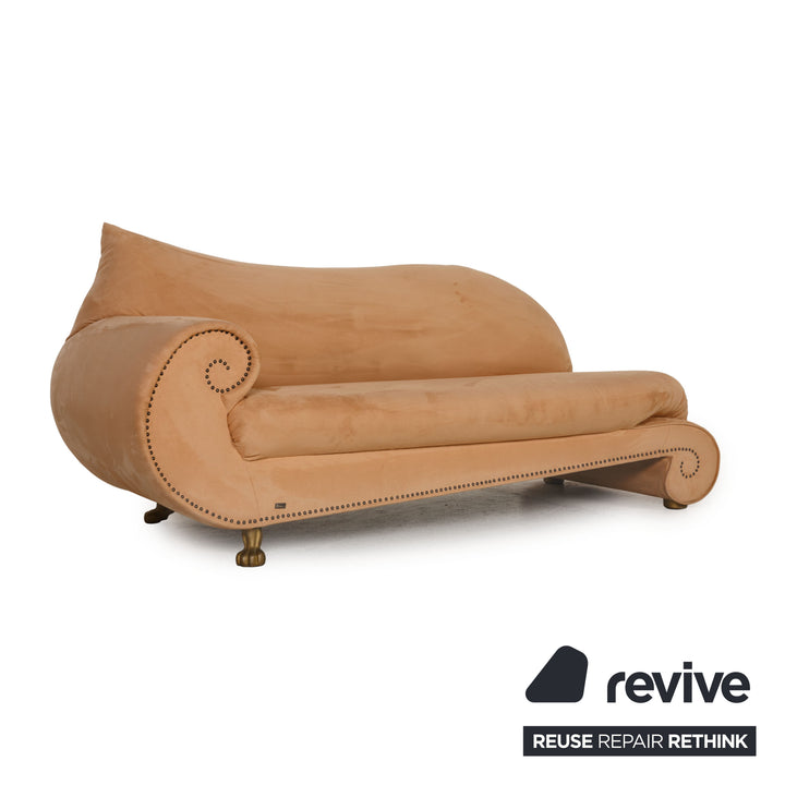 Bretz Gaudi Stoff Sofa Beige Dreisitzer Couch