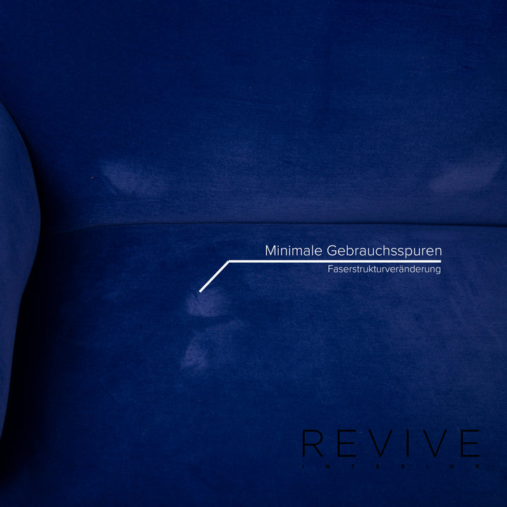 Bretz Gaudi fabric sofa blue velvet three seater