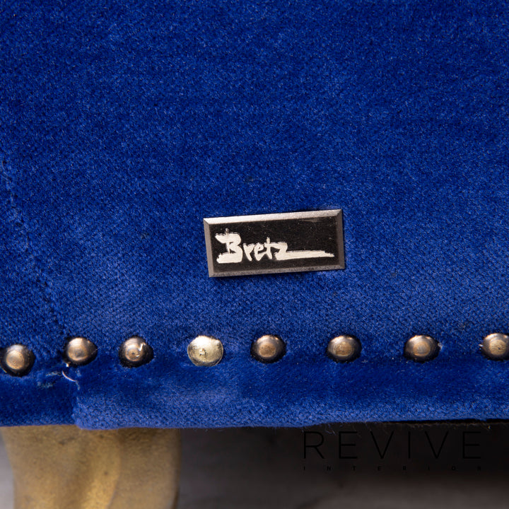 Bretz Gaudi fabric sofa blue velvet three seater