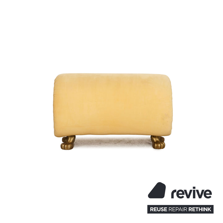 Bretz Gaudi fabric sofa set yellow three seater stool