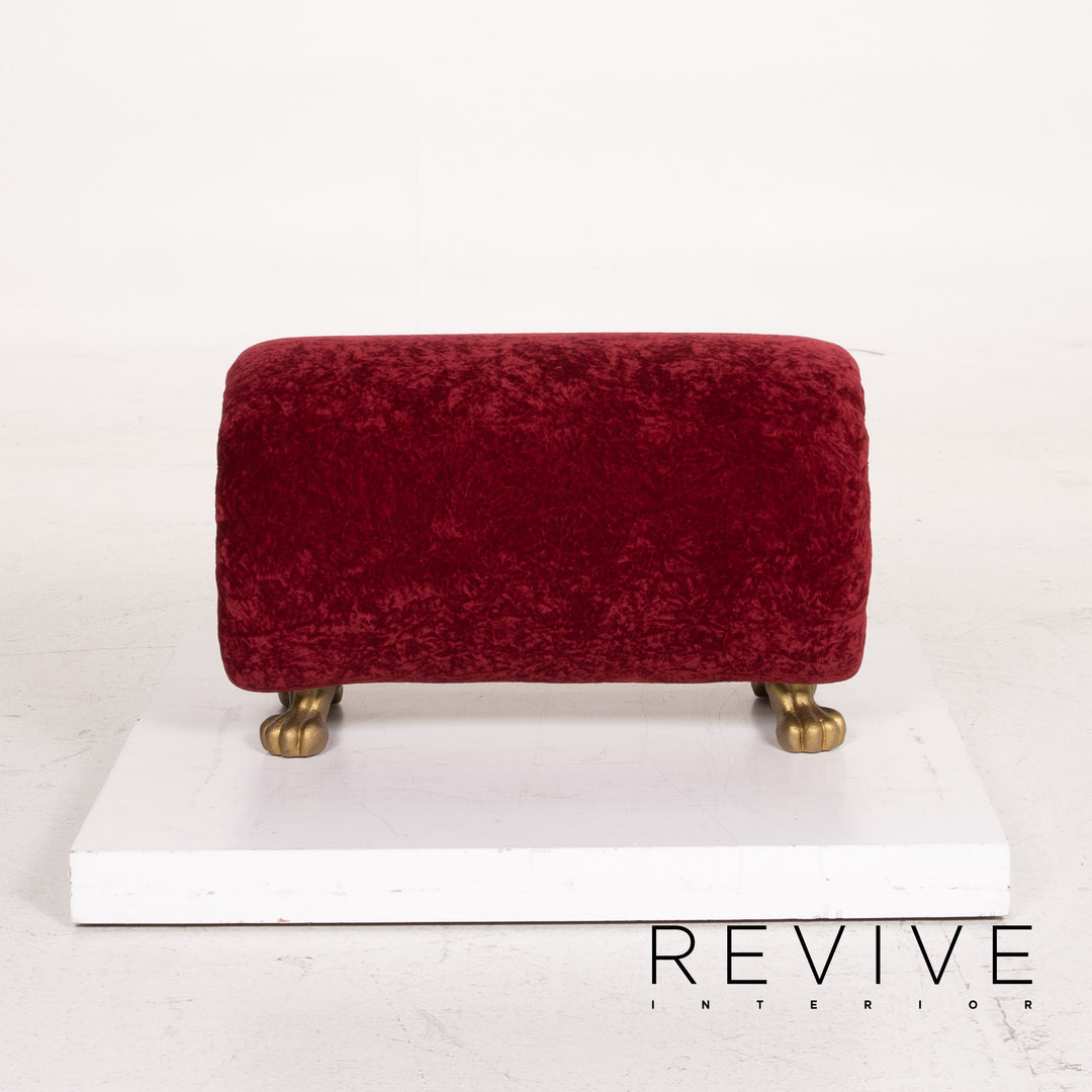 Bretz Gaudi fabric sofa set red three-seater incl. cushion stool #15253