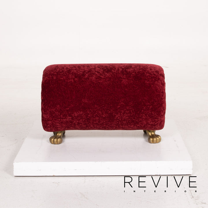 Bretz Gaudi fabric sofa set red three-seater incl. cushion stool #15253