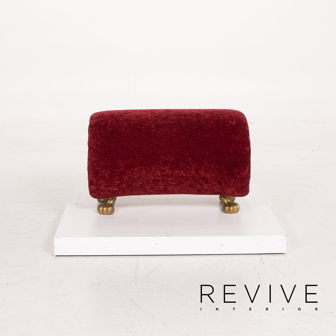 Bretz Gaudi fabric sofa set red three-seater incl. cushion stool #15253