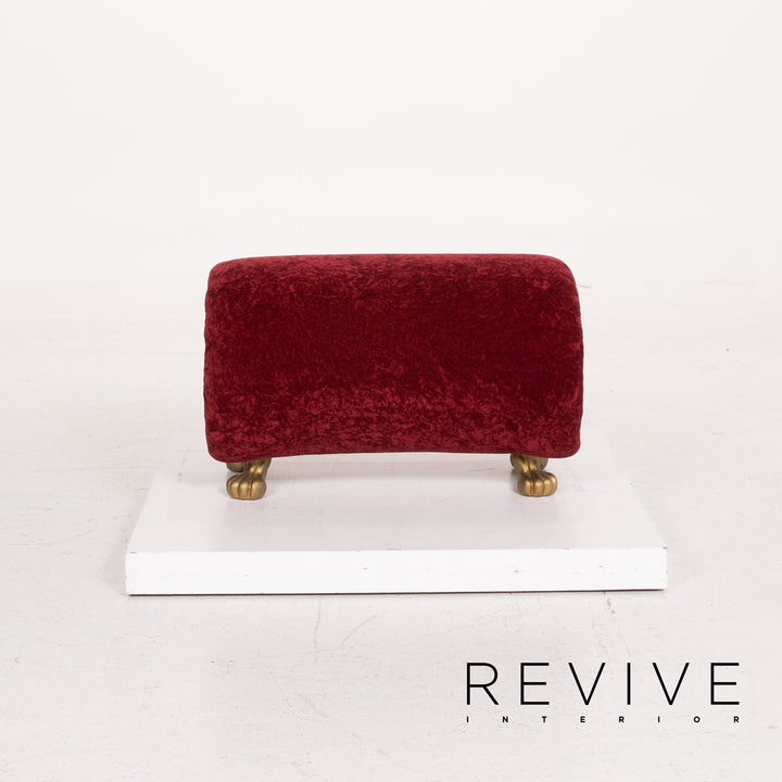 Bretz Gaudi fabric sofa set red three-seater incl. cushion stool #15253