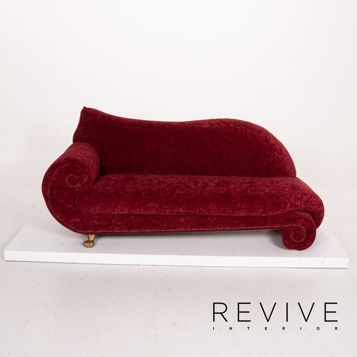 Bretz Gaudi fabric sofa set red three-seater incl. cushion stool #15253