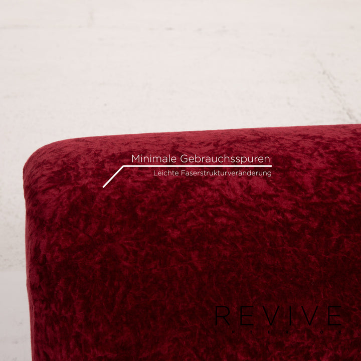 Bretz Gaudi fabric sofa set red three-seater incl. cushion stool #15253
