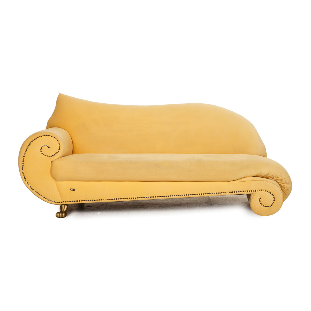 Bretz Gaudi Fabric Sofa Yellow Three Seater Couch