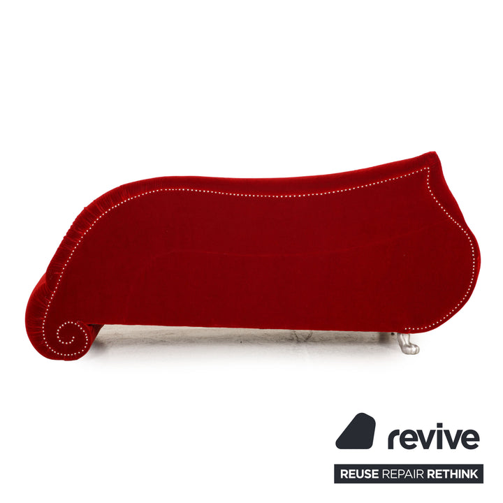 Bretz Gaudi Stoff Sofa Rot Dreisitzer Couch Recamiere