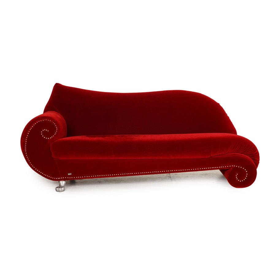 Bretz Gaudi Stoff Sofa Rot Dreisitzer Couch Recamiere