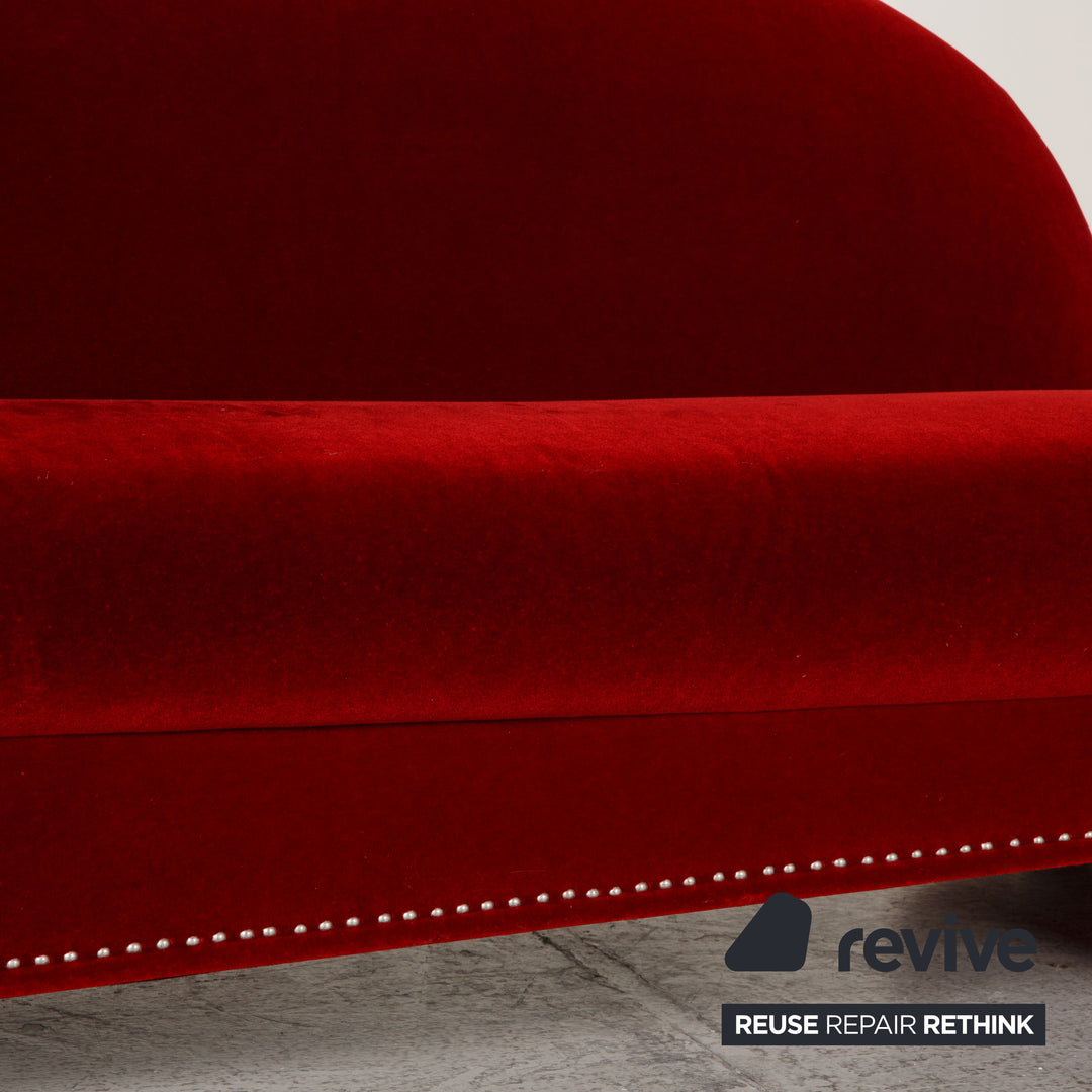 Bretz Gaudi Stoff Sofa Rot Dreisitzer Couch Recamiere