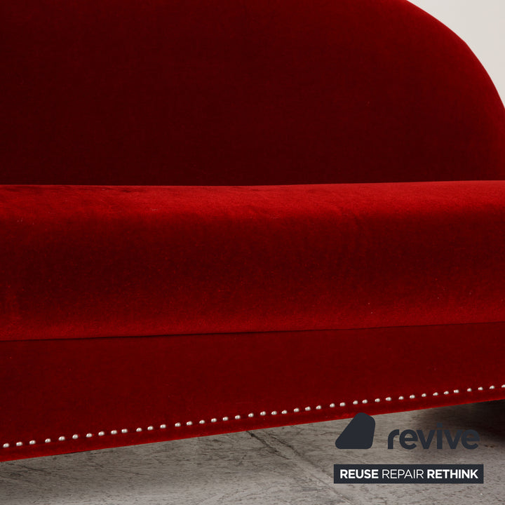 Bretz Gaudi Stoff Sofa Rot Dreisitzer Couch Recamiere