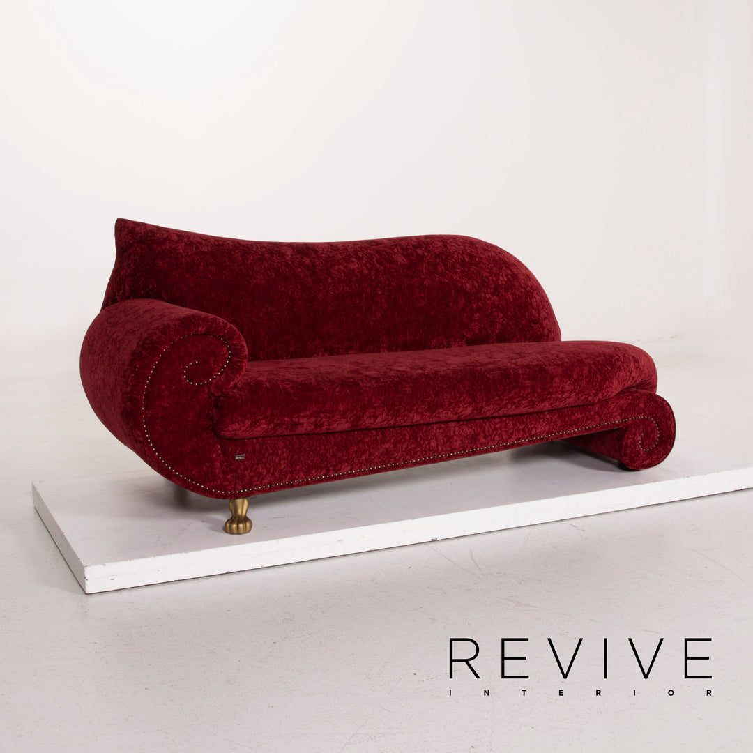 Bretz Gaudi Fabric Sofa Red Three Seater Velvet #14986