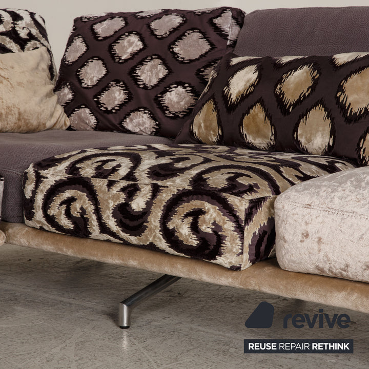 Bretz Kauai Fabric Sofa Purple Corner Sofa Couch