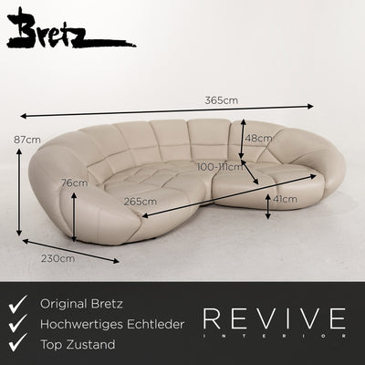 Bretz Kautsch Leder Ecksofa Grau Sofa Couch #13171
